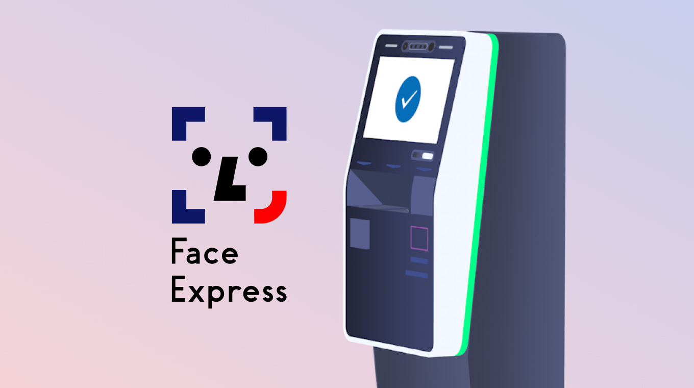 Face Expressロゴと顔認証マシン